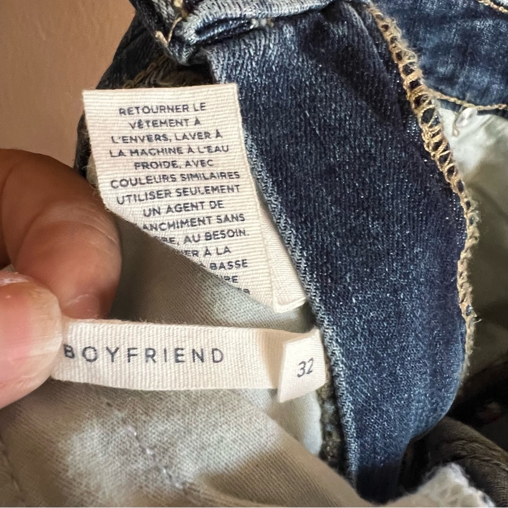 Caslon Boyfriend Jean Shorts with Cuffed Hems and Embroidered Sides Size 32 - Picture 7 of 8
